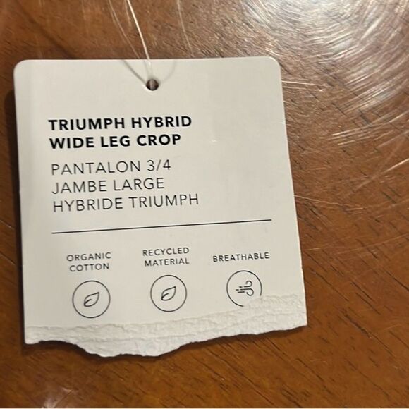 Athleta Triumph Hybrid wide leg cream crop cotton pants size 1X NWT - Picture 8 of 8